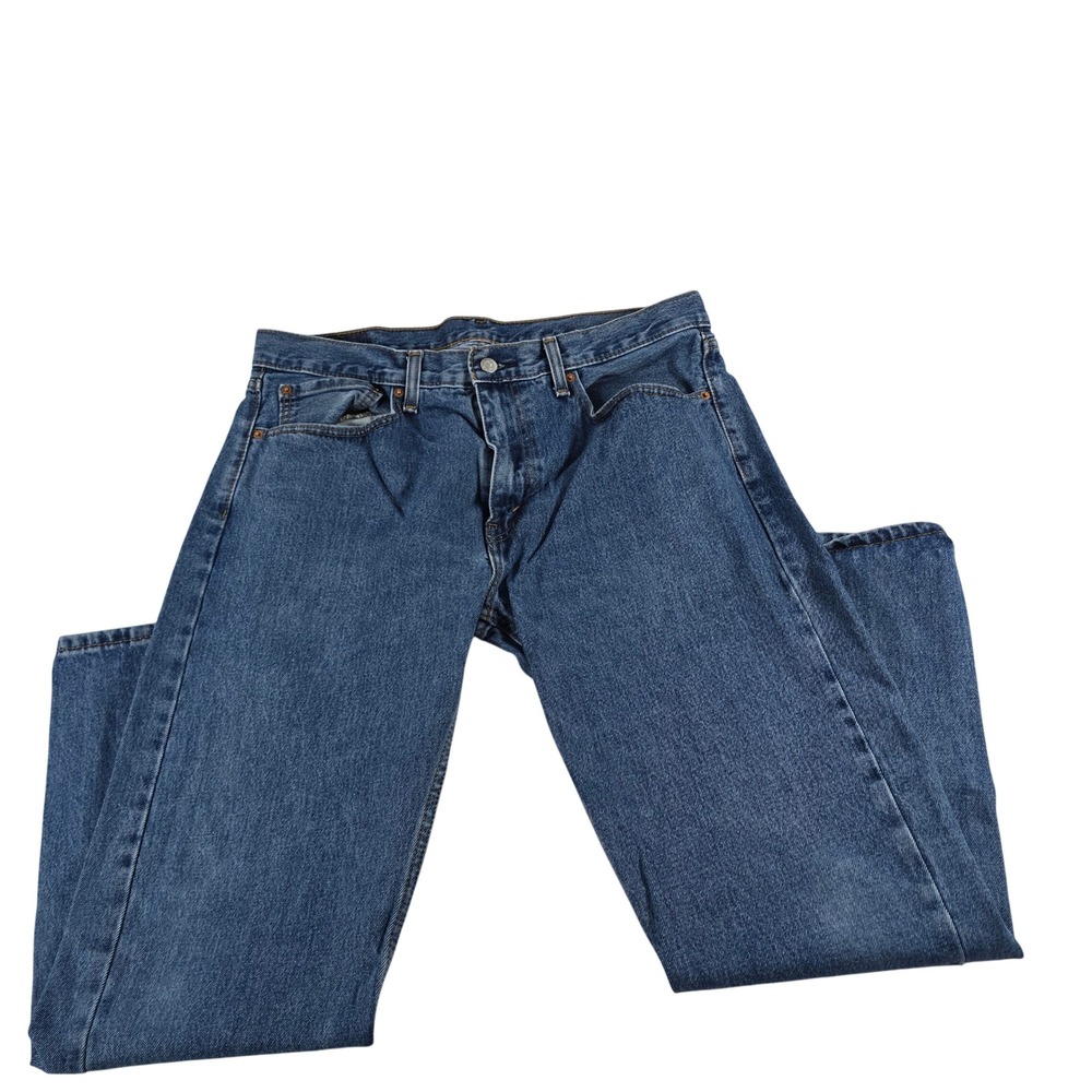 Levis 505 Regular Fit Straight Leg Mens Blue Denim Jeans W36‎ L30 Medium Wash